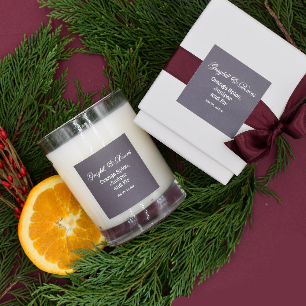 ORANGE SPICE, JUNIPER AND FIR CANDLE