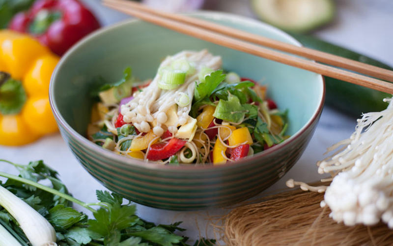 Whole Grain Rice Vermicelli Salad