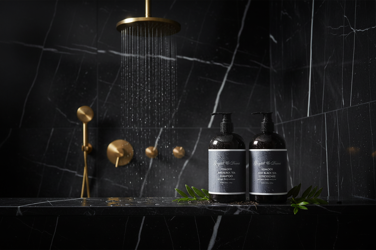 Hemlock & Black Tea In-Shower Scene